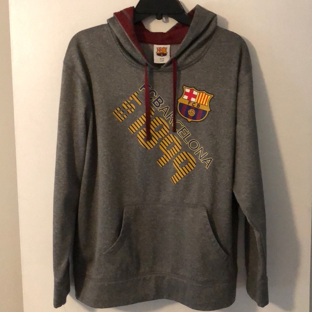 Official FC Barcelona Merchandise Grey Hoodie